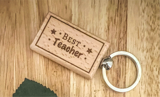 Thank You Teacher Wood Keychain