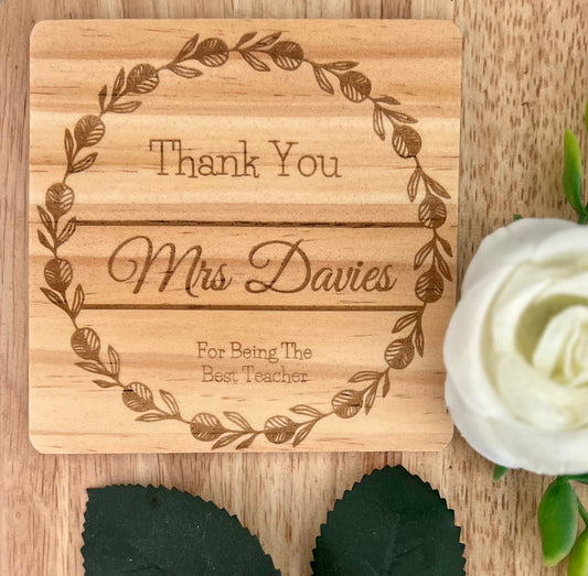 Thank You Teacher Wood Coaster