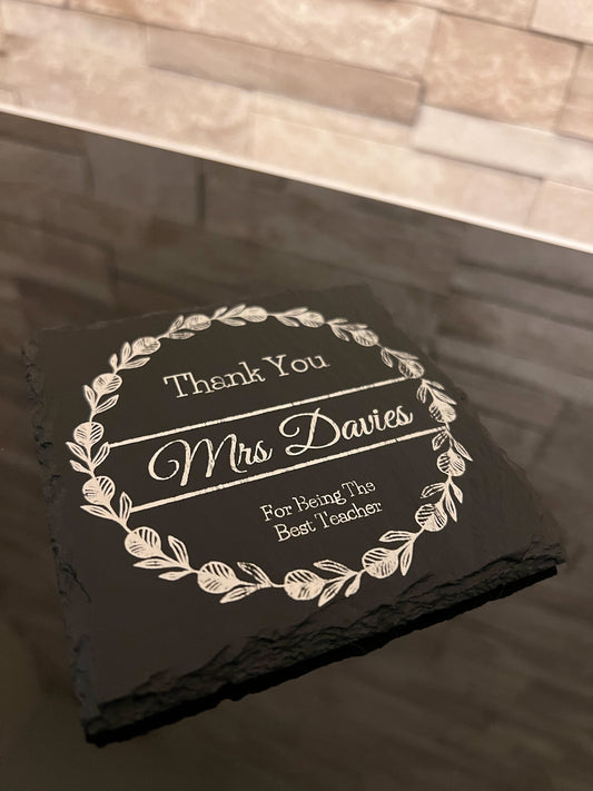 Thank You Teacher Slate Coaster